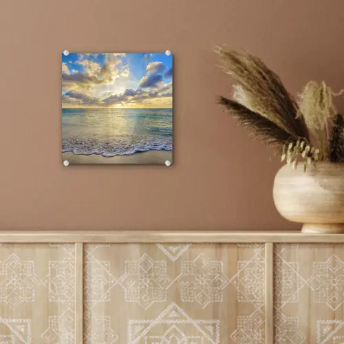 Zee - Strand - Wolken - Zon plexiglas 5mm klein -sfeer5