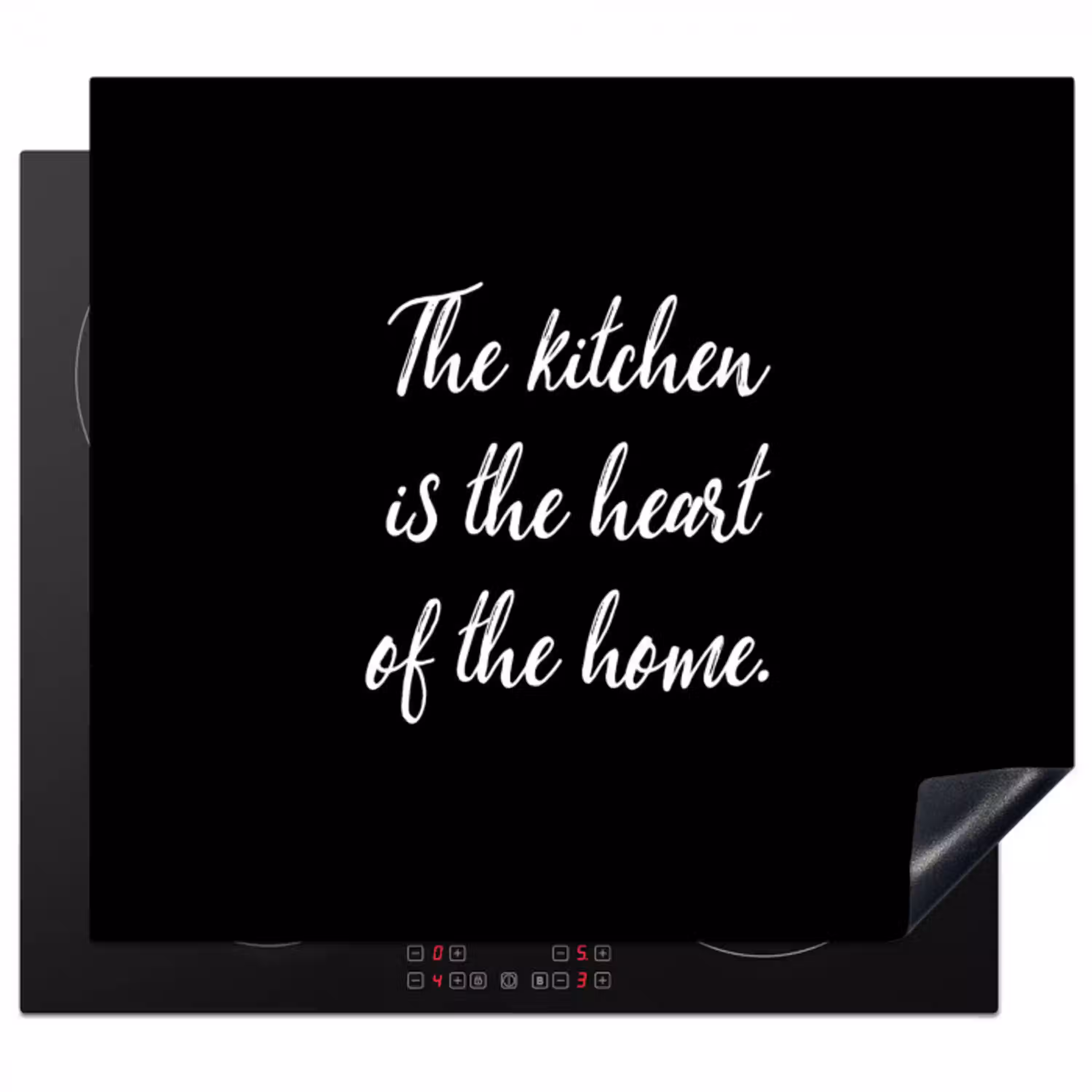 Spreuken - Koken - Thuis - The kitchen is the heart of the home - Quotes Inductie beschermer vinyl 3mm klein -3d