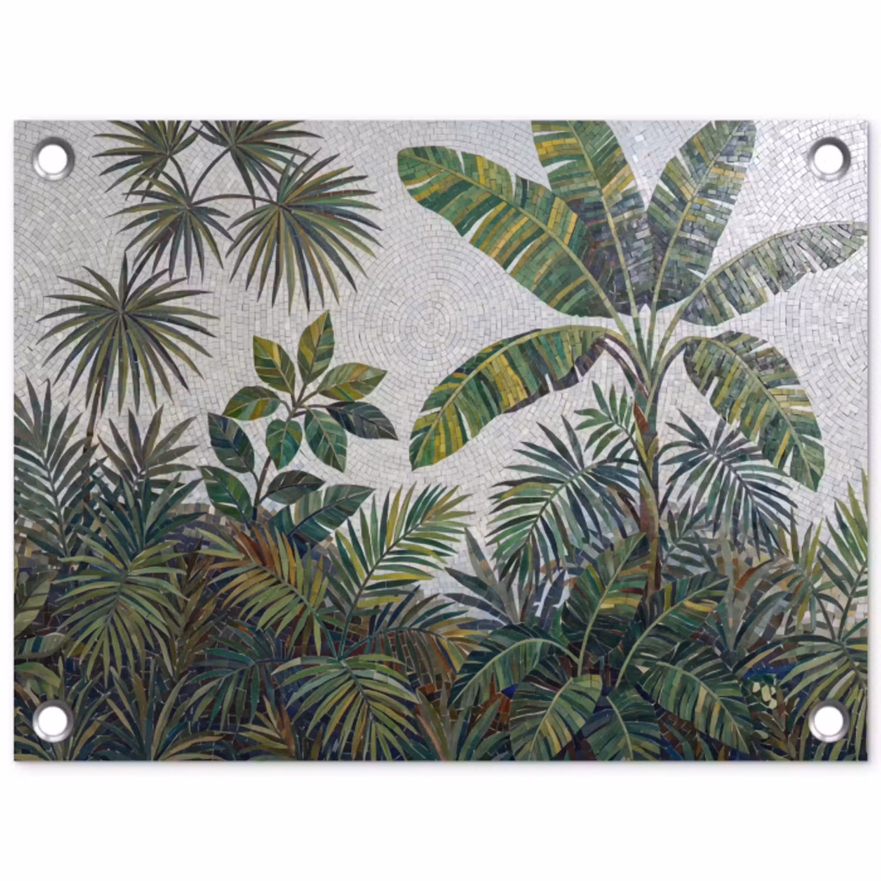 Planten - Tropisch - Mozaïek - Groen - Natuur tuinposter los doek klein -3d