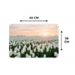 Tulpen - Landschap - Wit Placemat vinyl groot -specs
