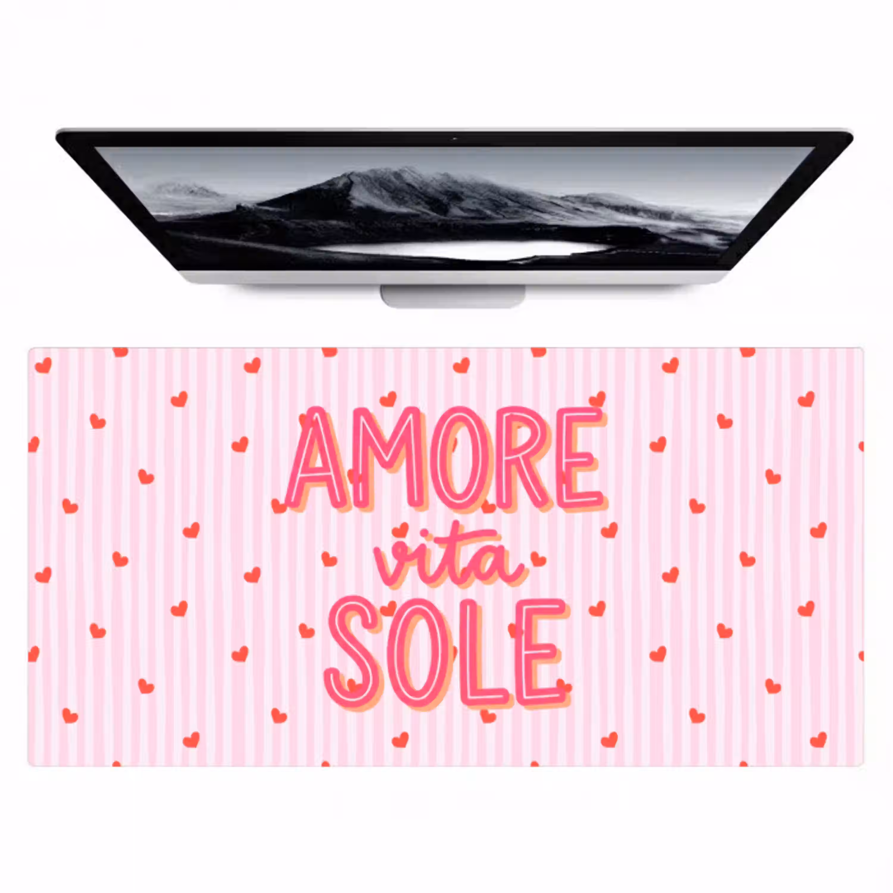 Amore vita sole - Roze - Hartjes Muismat XXL klein -zzz3d