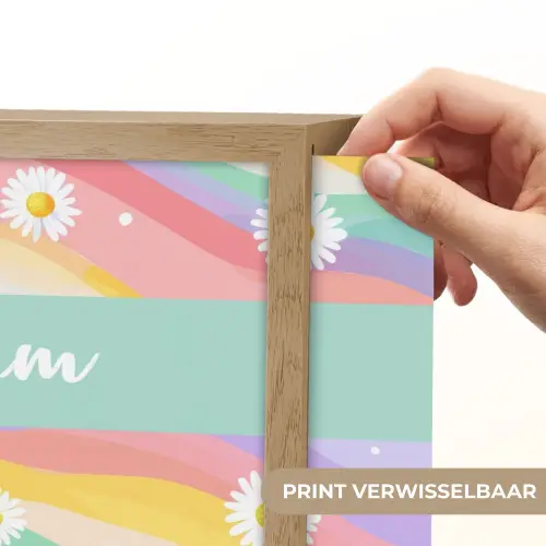 Madeliefjes - Kleurrijk - Pastel Light Box met batterij (Wandlamp kind) middel -USP_websiteprintNL