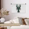 Kreeft - Glossier - Groen - Wit Wandkleed katoen klein -sfeer1