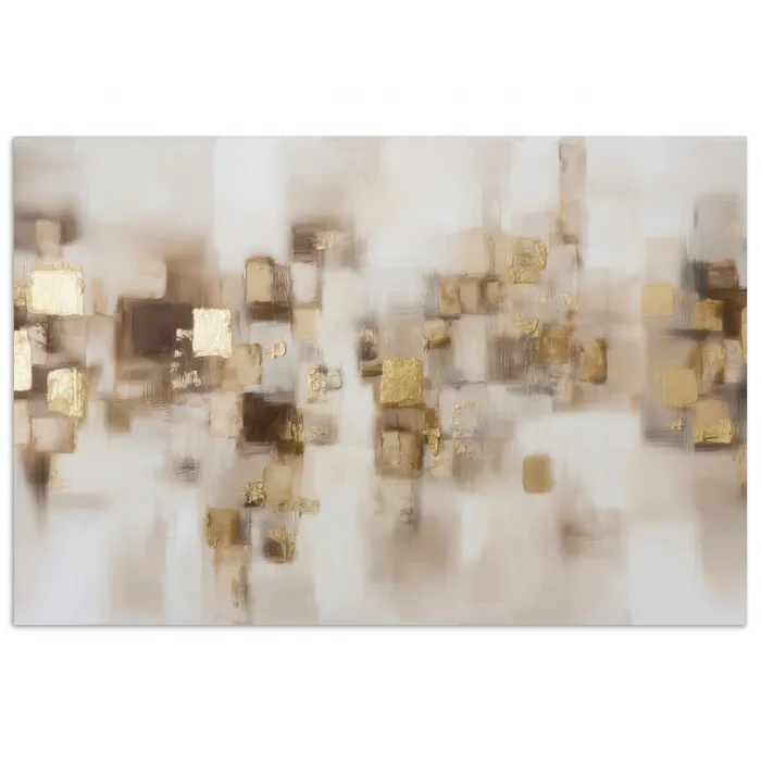 Abstracte vierkanten - Aardetonen - Mistig poster papier klein -3d