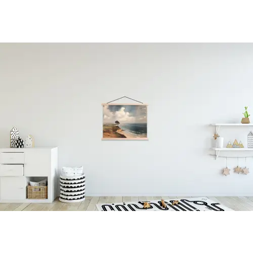 Klif - Zee - Boom textielposter latten blank klein -kinderkamer