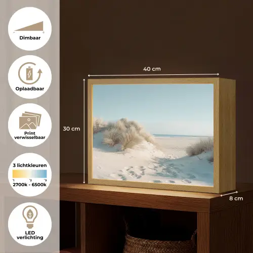 Duinen - Planten - Zomer - Natuur Light Box met batterij (Wandlamp) middel -USP_websiteoverzichtNL
