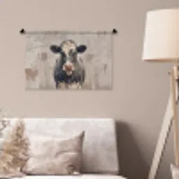 Koe - Portret - Dieren - Modern Wandkleed katoen klein -sfeer4