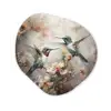 Kolibrie - Vogels - Bloemen - Planten Wandcirkel Organisch Forex 3mm klein -3d