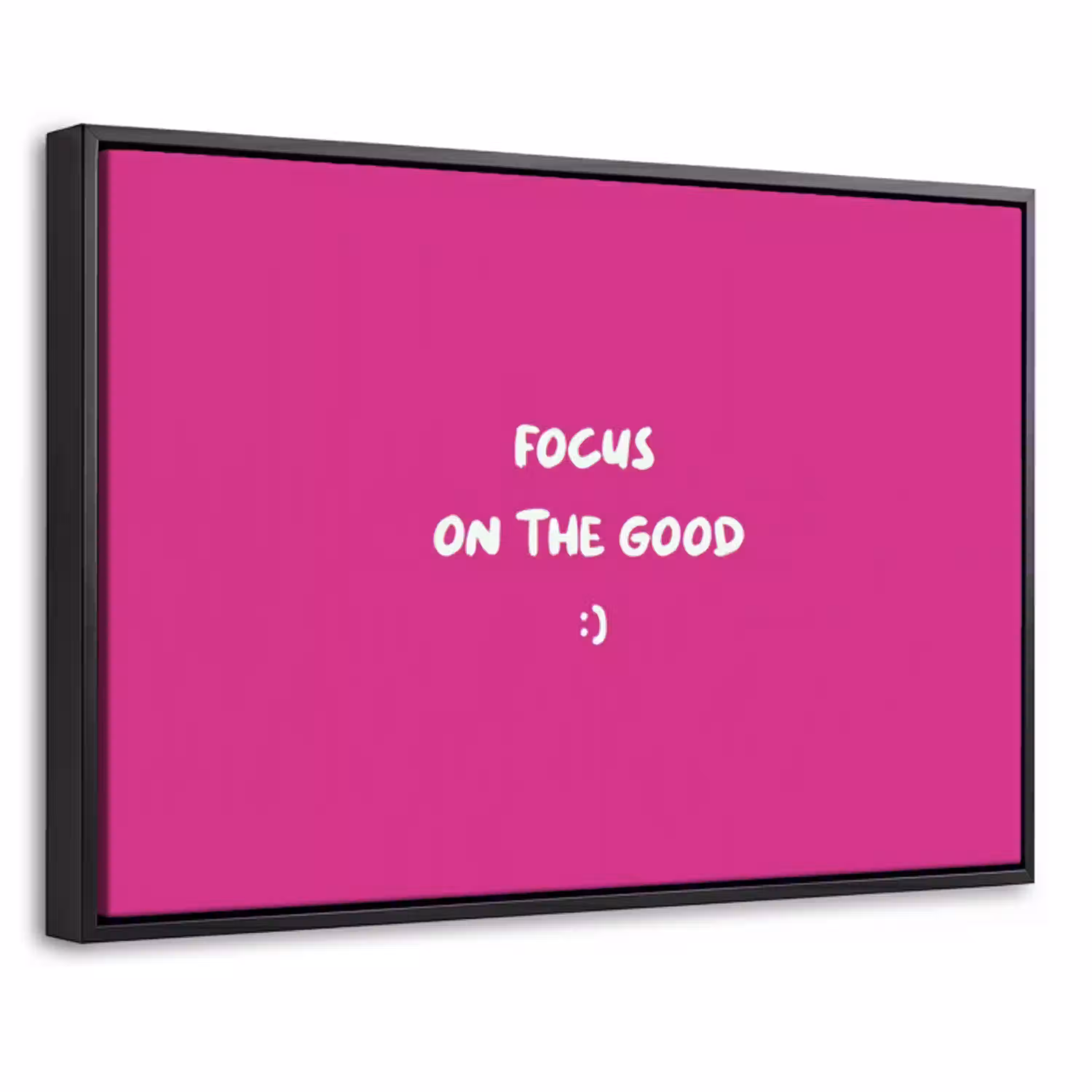 Focus - Smiley - Roze Canvas met baklijst klein -threedimensional_3d_global