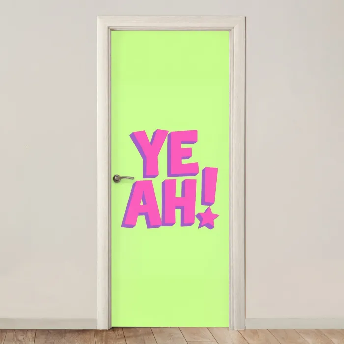 Groen - Neon - Quote deurposter klein -3d_beige