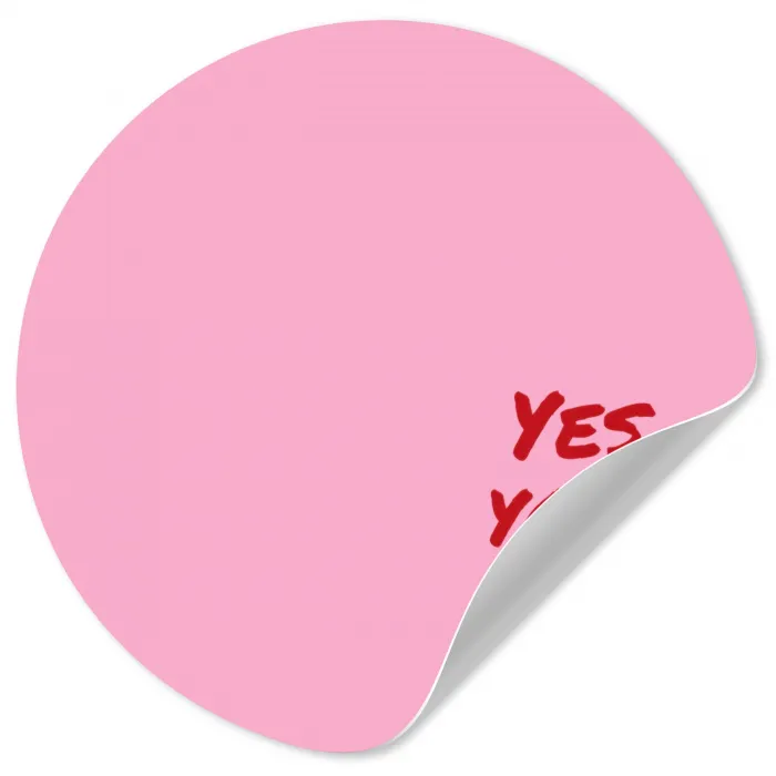 Yes you can do it - Rood - Roze Wandcirkel behangsticker klein -3d