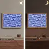 Zebra - Patroon - Kobalt - Blauw Light Box met batterij (Wandlamp) middel 907 -sfeer3