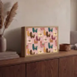 Alpaca's - Patroon - Kleurrijk Light Box met batterij (Wandlamp) middel 907 -sfeer2