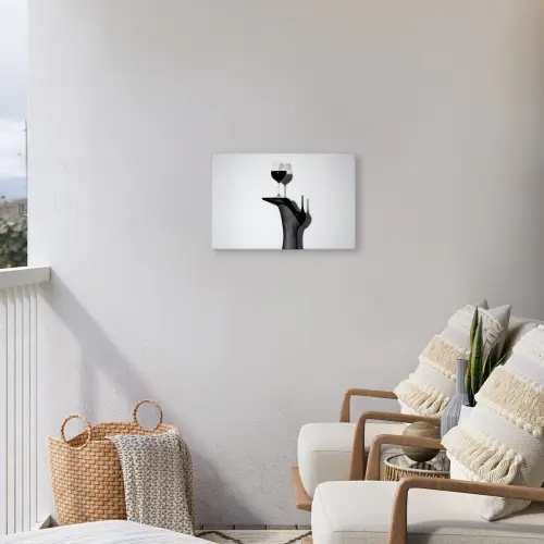Hak - Wijn - Minimalistisch - Zwart Tuinposter op houten frame 2 cm dik klein -sfeer1