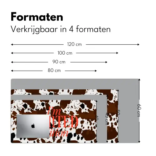 Koeienprint - Limited edition - Rood Muismat XXL klein -sfeer5