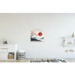 Kersenbloesem - Oosters - Rood textielposter latten blank klein -kinderkamer