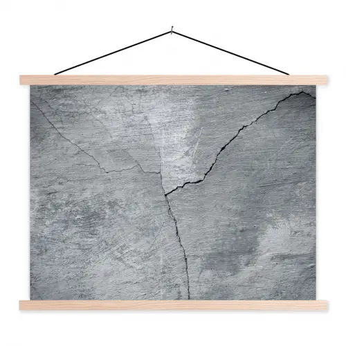 Beton - Grijs - Scheur textielposter latten blank klein -3d
