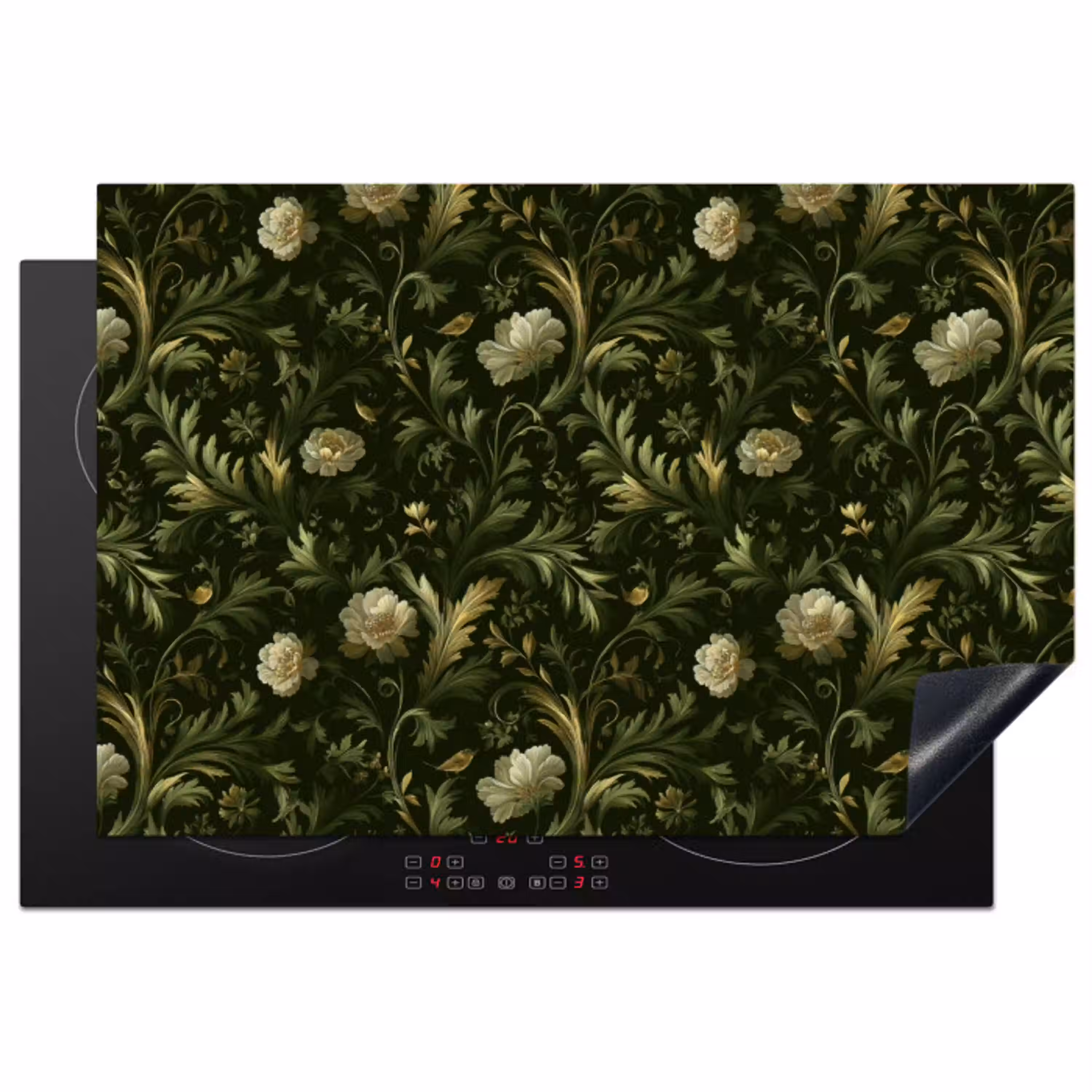Botanisch - Naadloos - Bloemen Inductie beschermer vinyl 3mm klein 276 -3d