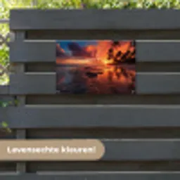 Tropische Zonsondergang tuinposter los doek klein -sfeer3