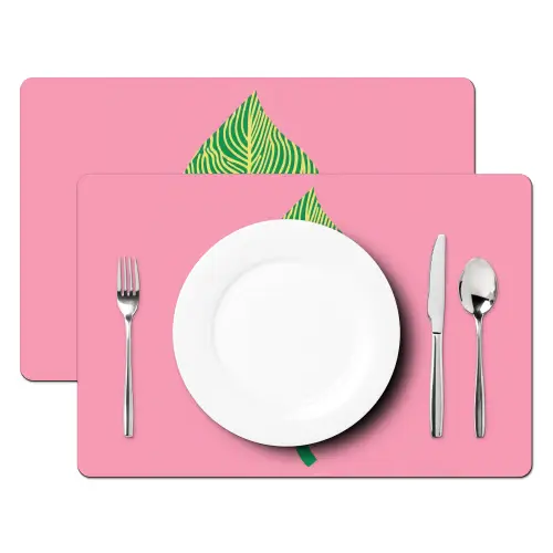 Illustratie - Blad - Minimalistisch - Groen Placemat vinyl groot -zzsfeer2_Kitchenyeah-website