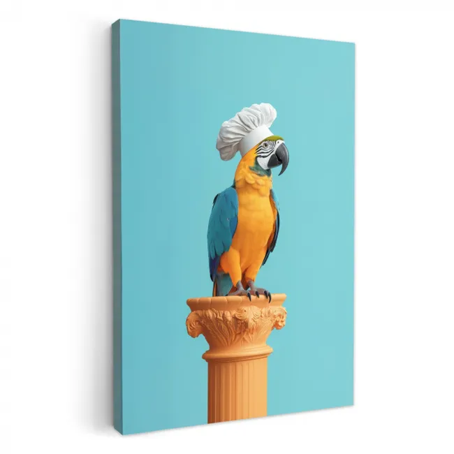 Macaw-papegaai - Koksmuts - Grappig - Vogel KitchenYeah - Keuken - Canvas klein -3d