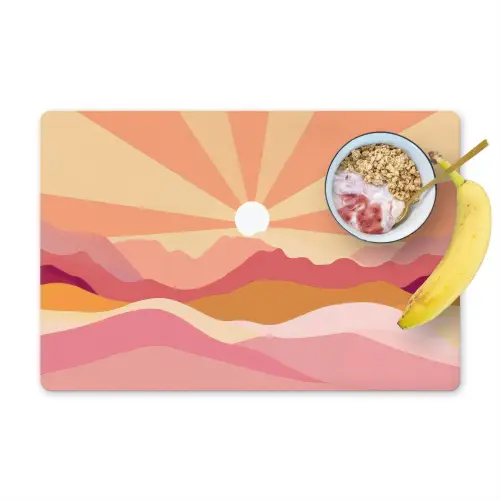 Bergen - Abstract - Zonnestralen - Roze Placemat vinyl groot -zzzproduct_Kitchenyeah-website
