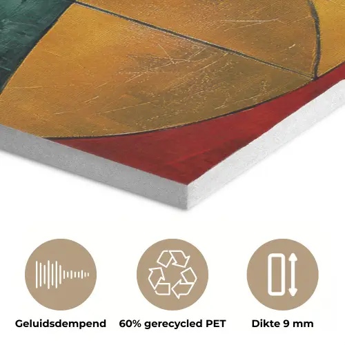 Abstract - Kerst - Goud - Rood - Groen PET vilt klein -closeup_NL
