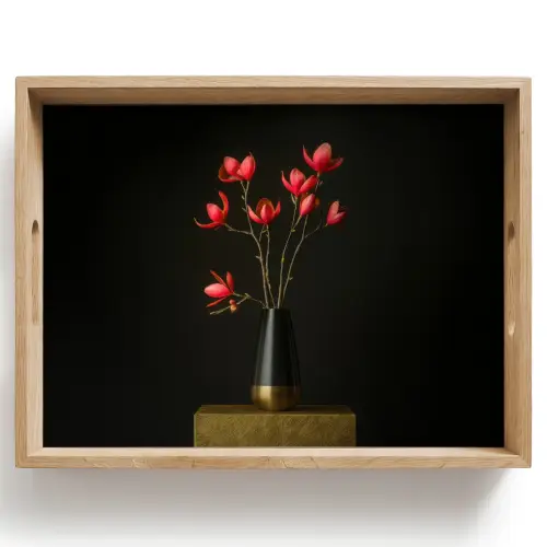 Rode - Bloemen - Vaas Dienblad Rechthoek middel -z3d_shopping