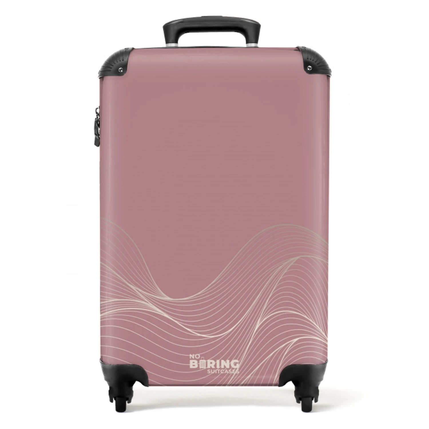 Minimal - Zacht oudroze met golven NBS - Handbagage koffer - Unisex middel -productfoto_recht