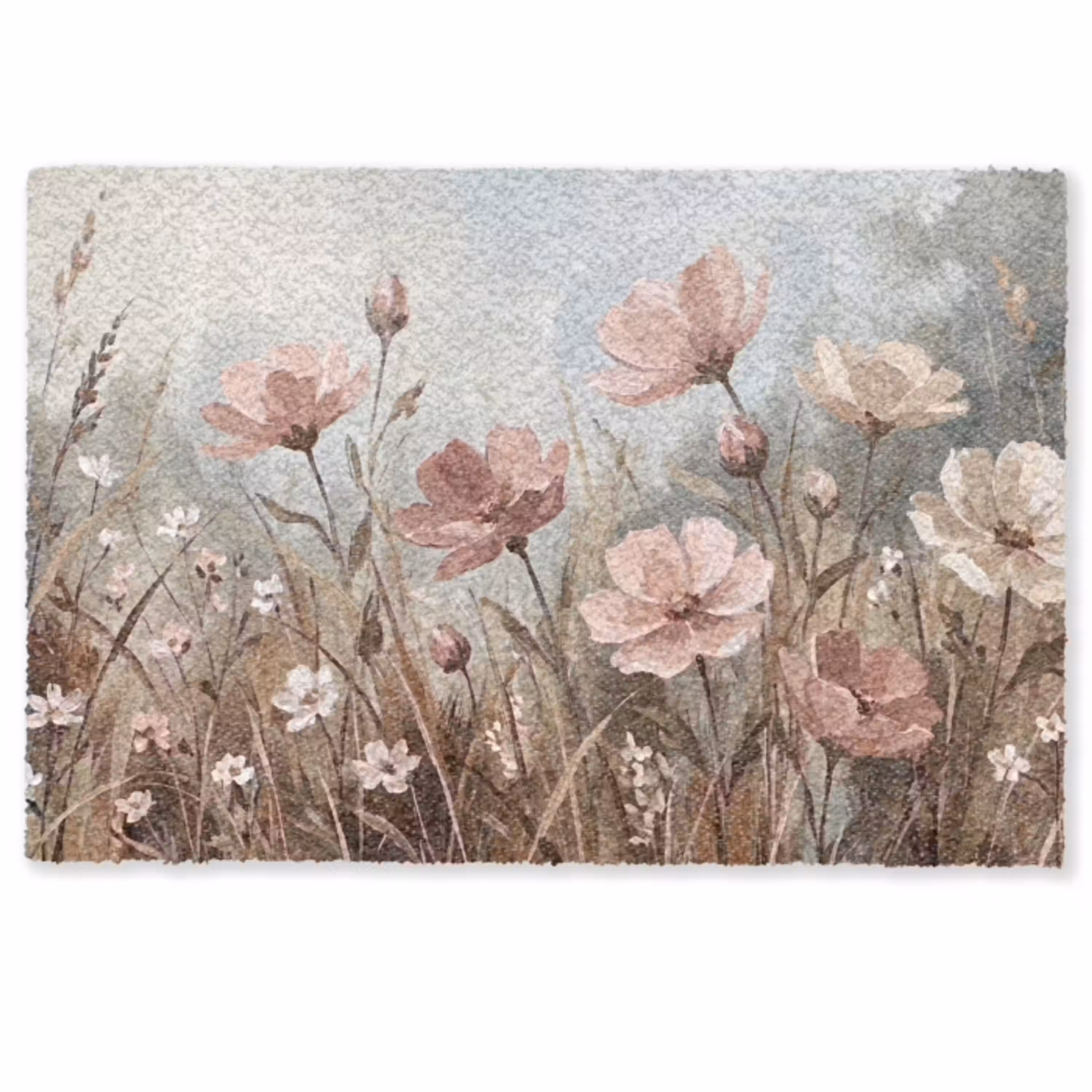 Bloemen - Botanisch - Schilderij - Pastel - Rustiek Deurmat klein -zkaufland3d