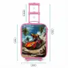 Rode sportauto met dino raast door tropisch strand Kinderkoffer - Roze klein -productfoto_formaten