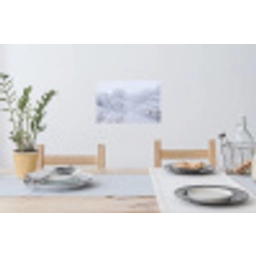 Rivier - Sneeuw - Bos - Winter - Schilderachtig Muursticker klein -eettafel