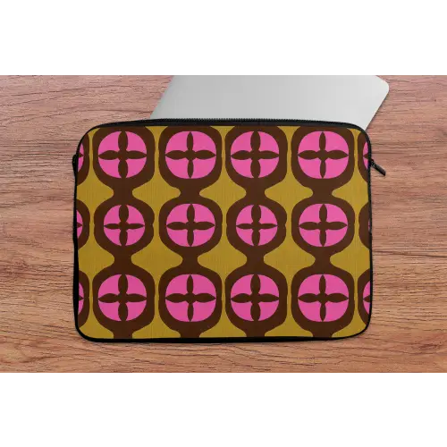 Modern - Patroon - Roze laptophoes neopreen klein 279 -tafel