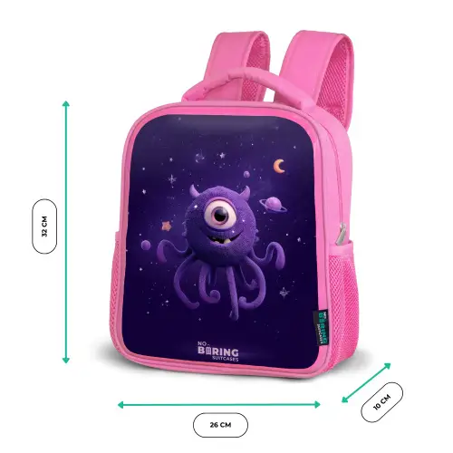 Kosmisch tentakelmonster Kinderrugzak - Roze middel -productfoto_formaten