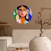 Portret - Vrouw - Modern Wandcirkel behangsticker klein -sfeer1