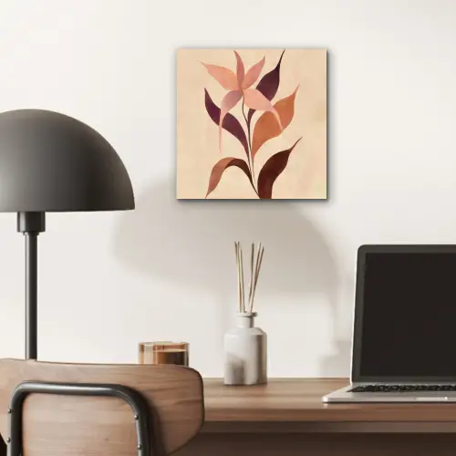 Minimalistisch - Bloem - Bladeren - Beige aluminium wit klein -sfeer5