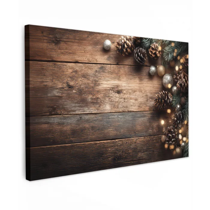 Kersthoekdecoratie - Dennenappels - Lichtjes canvas 2cm klein -z3d