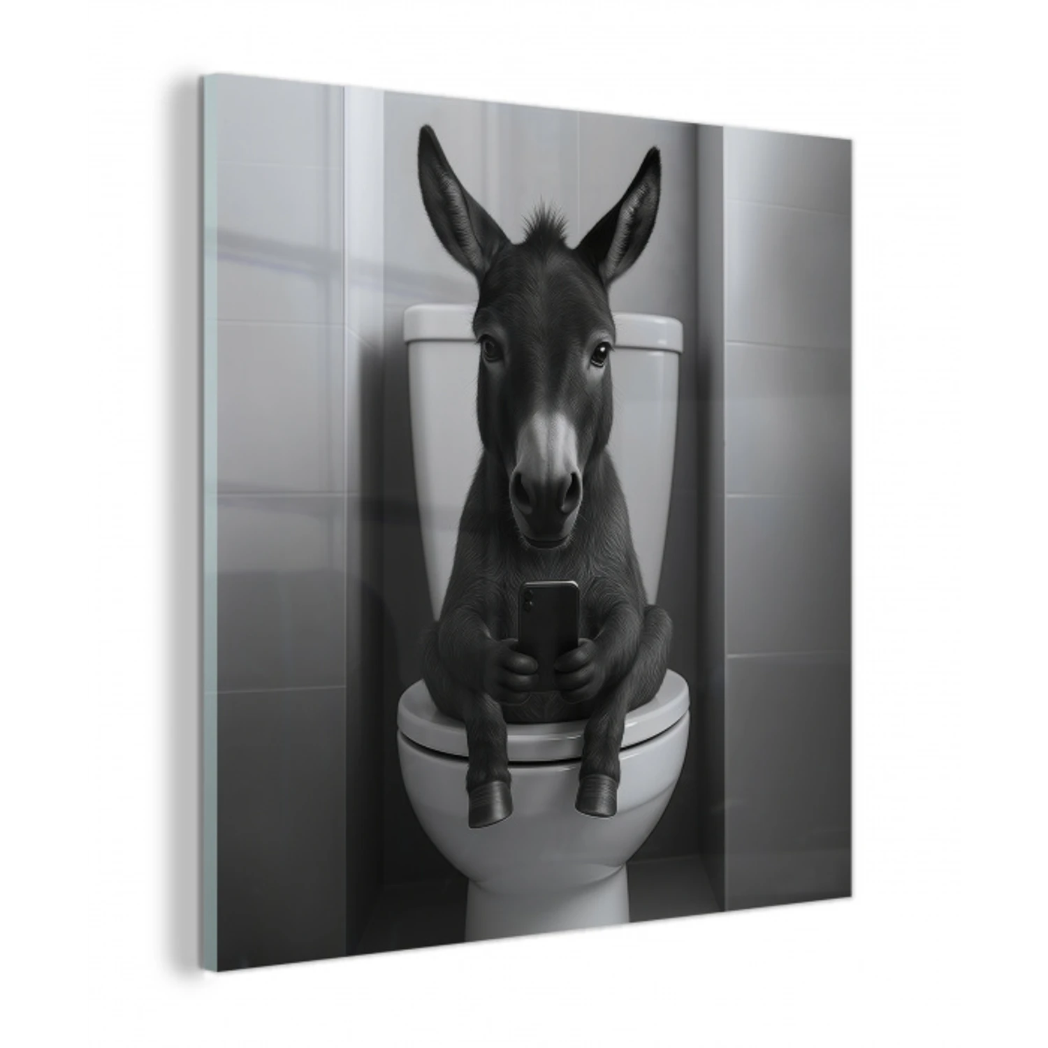 Ezel - Telefoon - Toilet - Zwart - Wit plexiglas 5mm klein -z3d