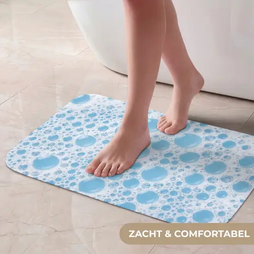 Schuim - Bubbels - Blauw Badmat klein -USP_ZachtNL
