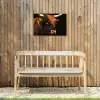 Schotse hooglander - Zwart - Koe - Hoorn - Dieren Tuinposter op houten frame 2 cm dik klein -sfeer4
