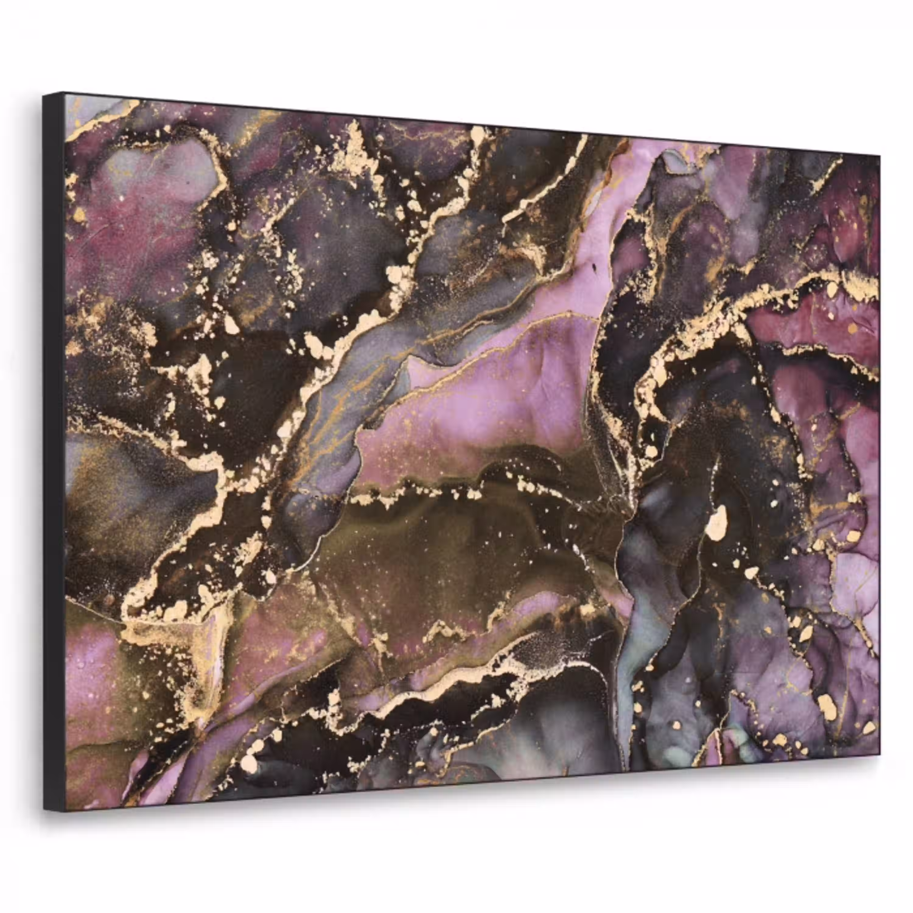 Marmer - Gold - Steen - Abstract Textielframe zwart klein -3d