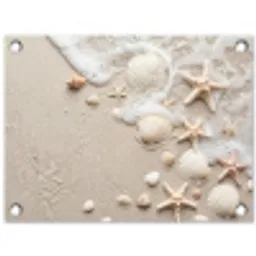 Schelpen - Zeesterren - Strand tuinposter los doek klein -3d