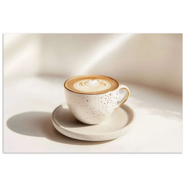 Poster - Cappuccino - Schuim - Schotel - Beige
