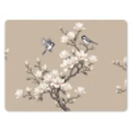 Oosters - Vogels - Beige muismat rubber klein -3d