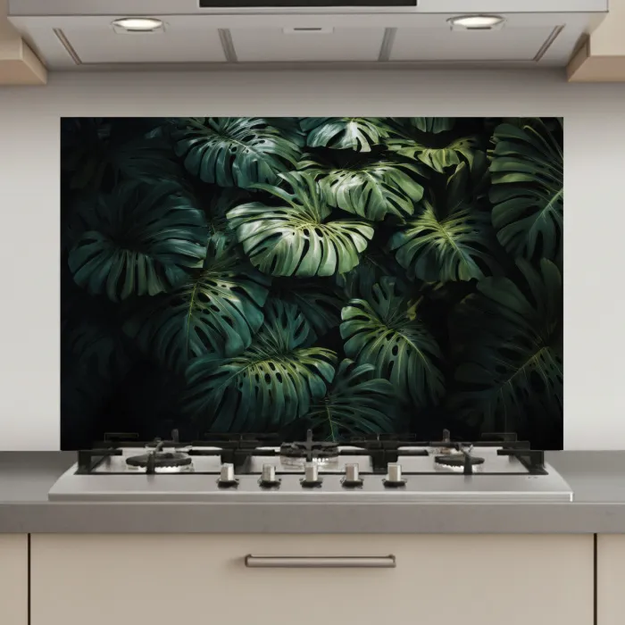 Plant - Monstera - Lichtinval keuken achterwand spatscherm klein -3d_website