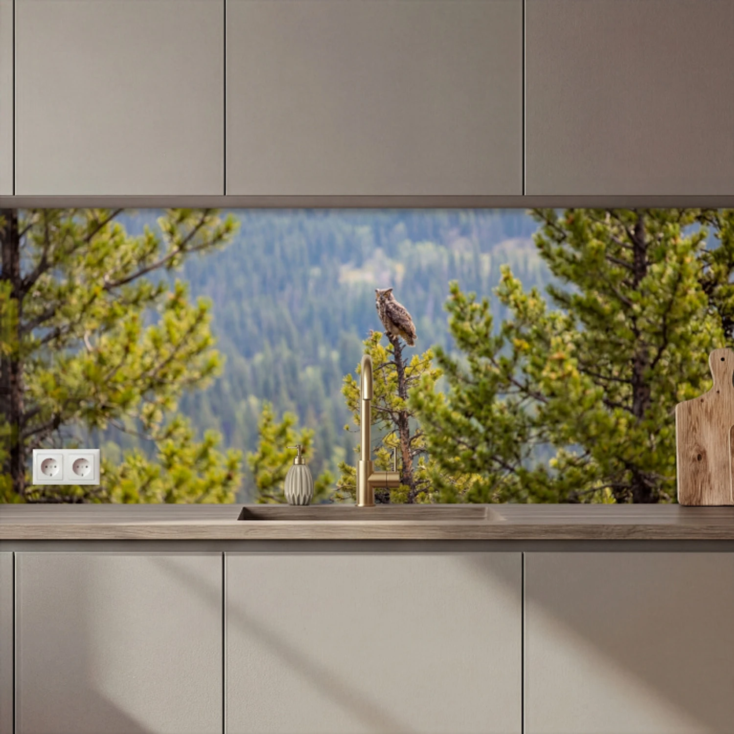 Uil - Oehoe - Bomen - Natuur keuken achterwand 2 middel zz_3dshopping
