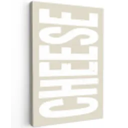 Food - Japandi - Cheese - Decoratie Tuinposter op houten frame 2 cm dik klein -3d