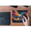 Banen - Golven - Kleurrijk - Abstract muismat rubber klein -toetsenbord