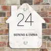 Wit marmer - Klassiek Naambord Huisje klein -sfeer6