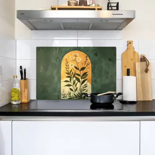 Plant - Bloemen - Wit Inductie beschemer met haakjes klein -sfeer2